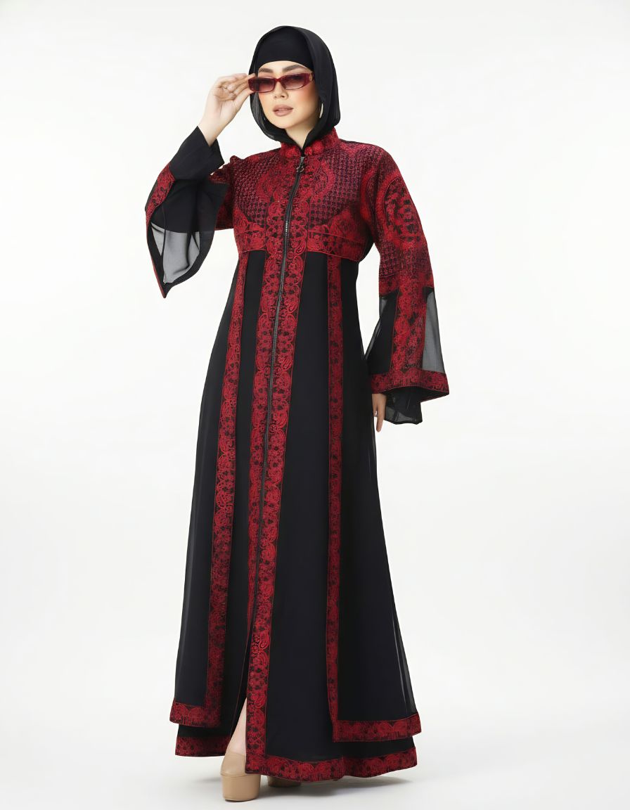 Layla Embroidered Kaftan with Bell Sleeves
