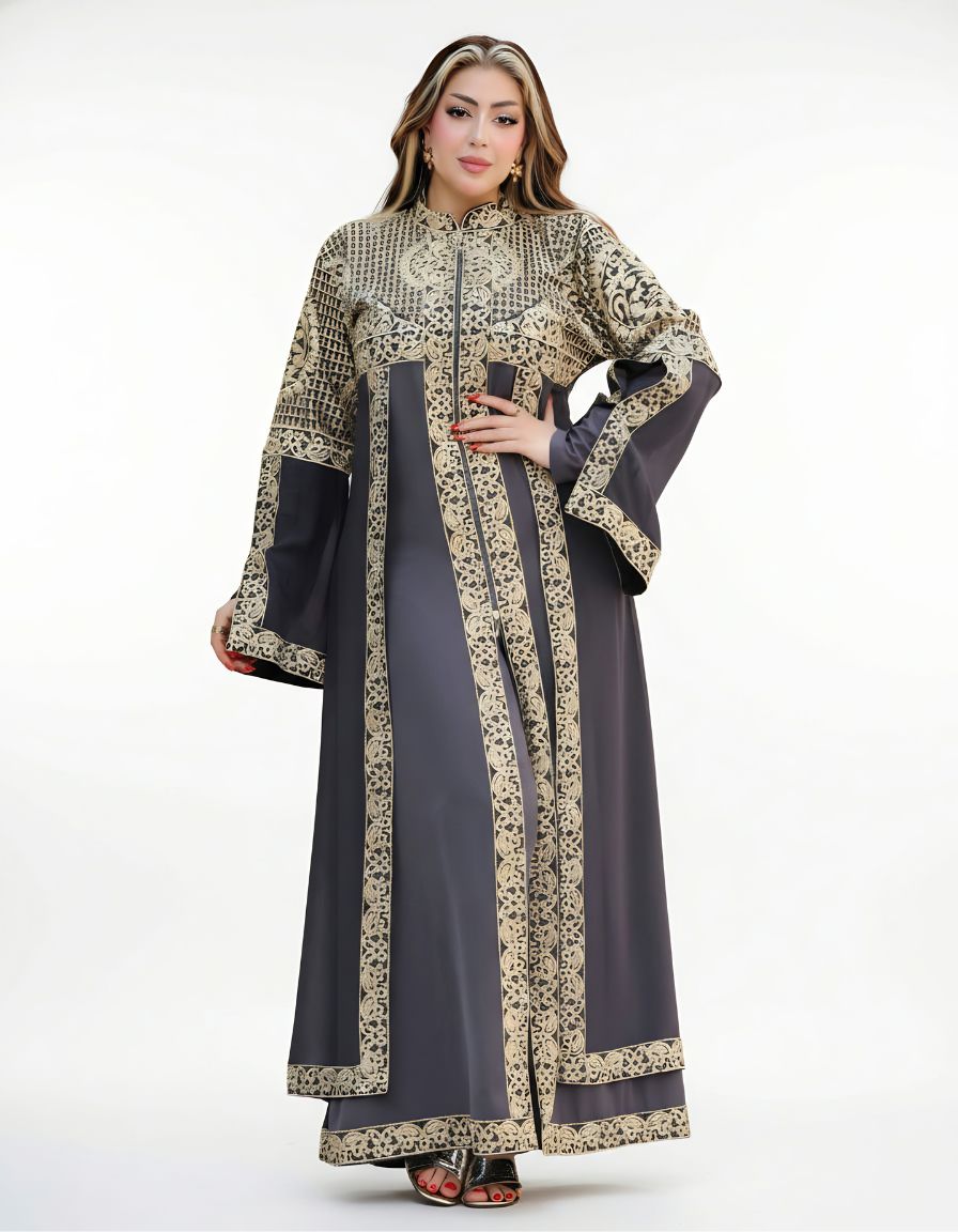 Layla Embroidered Kaftan with Bell Sleeves