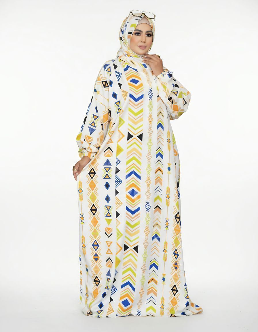 The Noor Jilbab: Beautiful Printed One-Piece Prayer Jilbab (Instant Coverage)