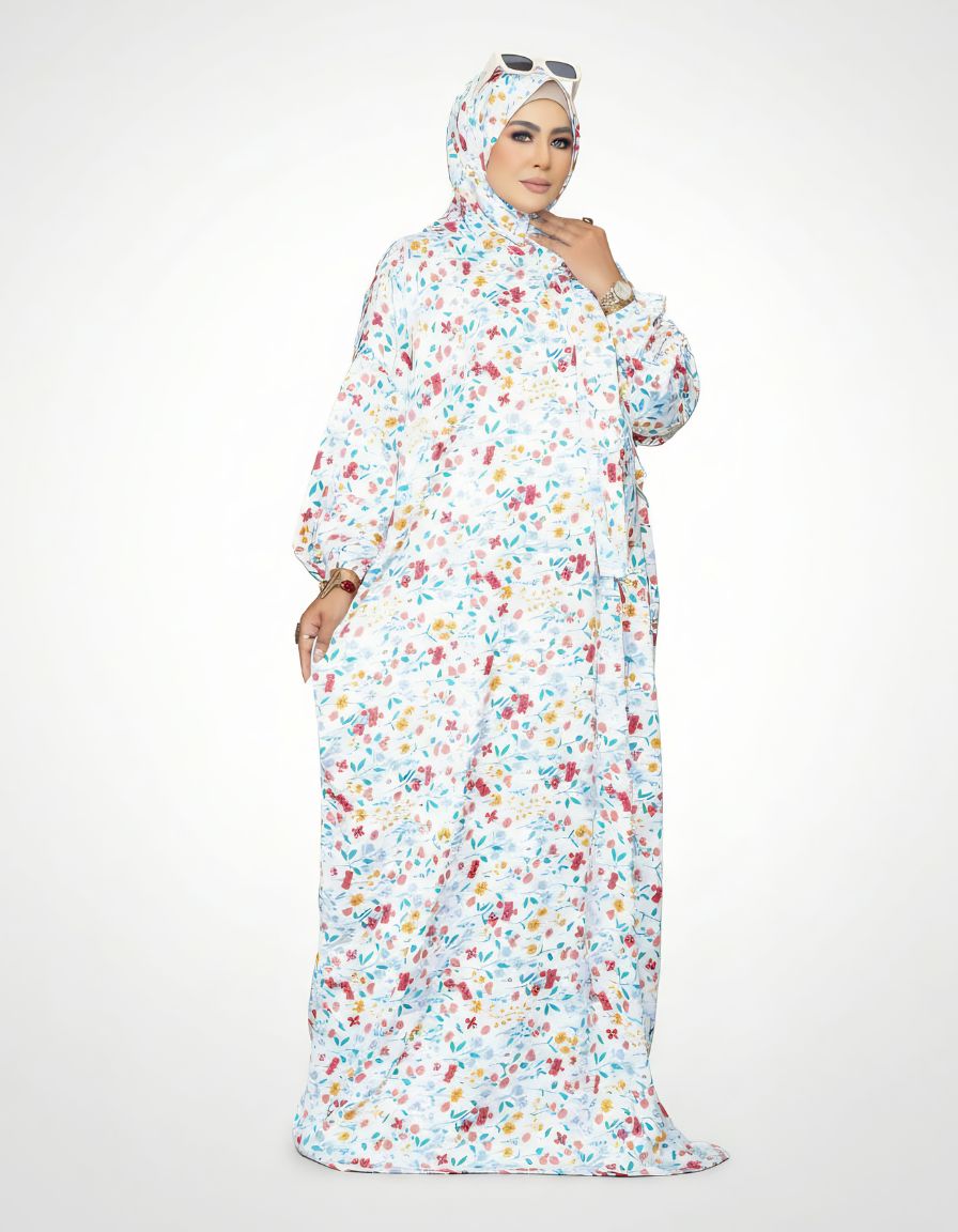 The Noor Jilbab: Beautiful Printed One-Piece Prayer Jilbab (Instant Coverage)