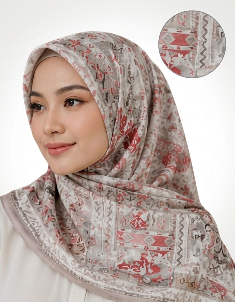 Printed Chiffon Square Hijab