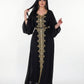 Elegant Maxi Dress with Gold Embroidery