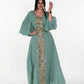 Elegant Maxi Dress with Gold Embroidery