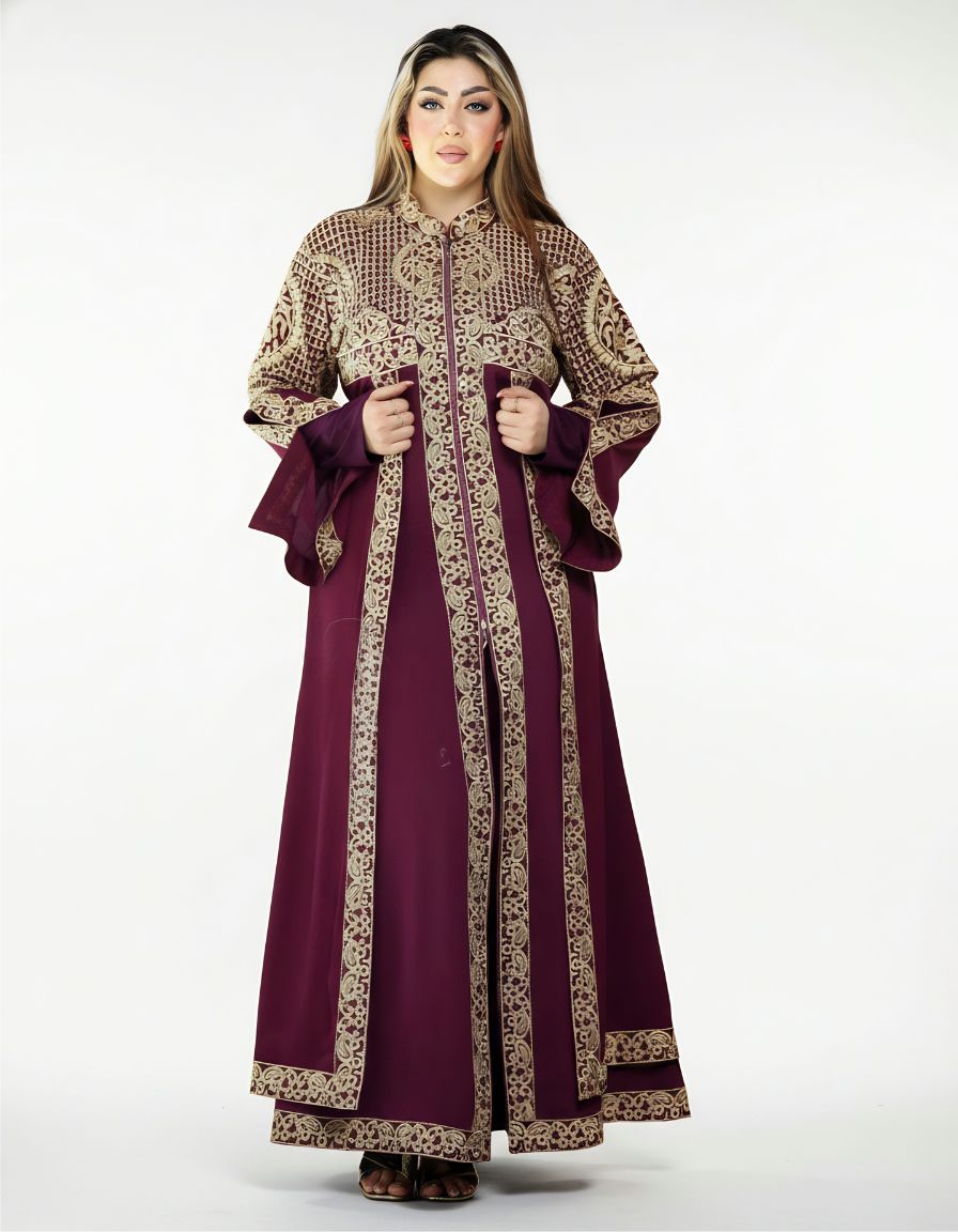 Layla Embroidered Kaftan with Bell Sleeves