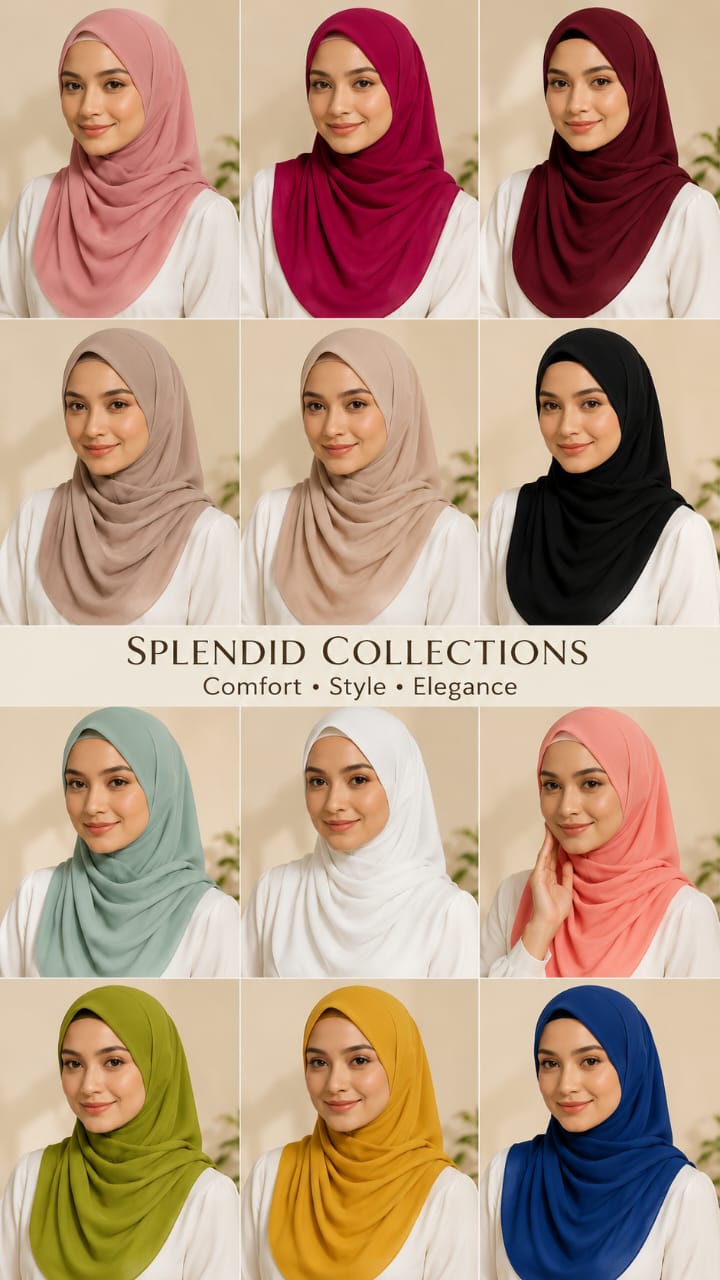 Premium Solid Chiffon Square Scarf