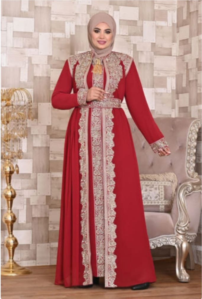 Embroidered Chiffon Kaftan
